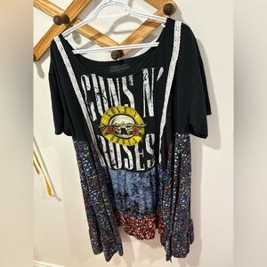UPCYCLED GUNS & ROSES TOP